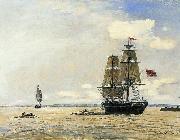 Johann Barthold Jongkind Norwegian Naval Ship Leaving the Port of Honfleur oil painting reproduction